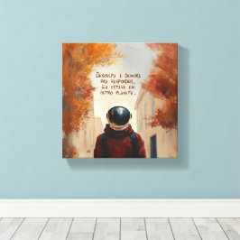 Outro Planeta (com frase) Canvas Afdruk