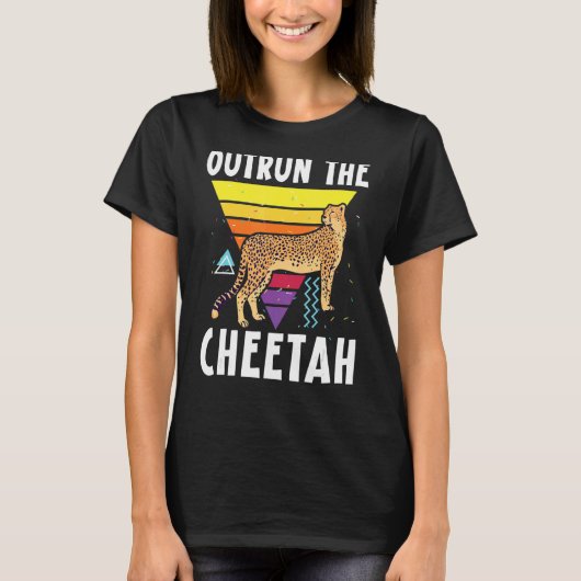 Outrun The Cheetah Wildlife Animal Zookeeper T-shirt (Voorkant)