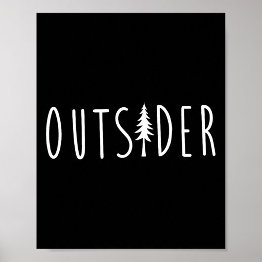 Outsider Pine Tree Natuur Wilderness Adventure Poster (Voorkant)