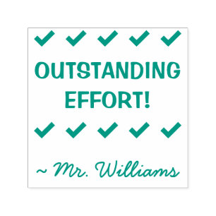 "OUTSTANDING EFFORT!" + Rubber Stempel Tutor