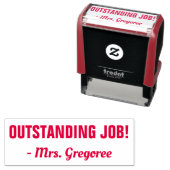 "OUTSTANDING JOB!" + Aangepaste leraar naam Zelfinktende Stempel (In situ)