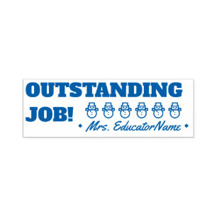 "OUTSTANDING JOB!" + Rubberstempel voor instructeu Zelfinktende Stempel