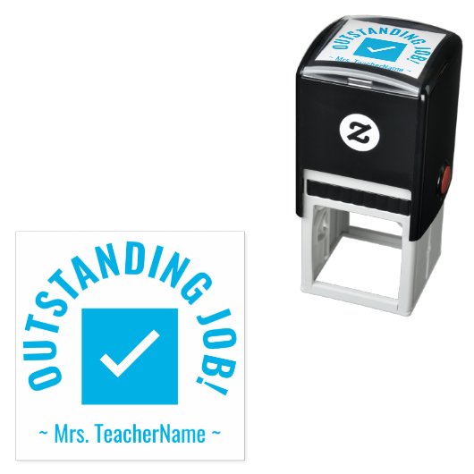 "OUTSTANDING JOB!" Rubberstempel Zelfinktende Stempel (In situ)