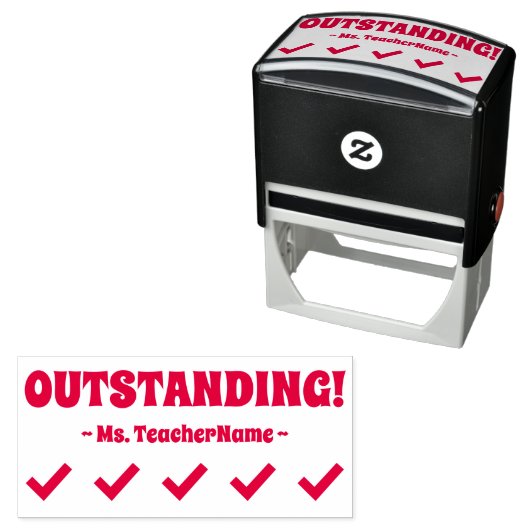 "OUTSTANDING!" + Rubberstempel Tutor Zelfinktende Stempel (In situ)