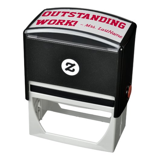 "OUTSTANDING WORK!" + Rubber stempel van de leerkr (Product)