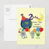 Outta Deze Wereld 2e Verjaardag Tshirts Briefkaart (Voorkant / Achterkant)