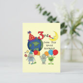 Outta Deze Wereld 3e Verjaardag T-shirts en gesche Briefkaart (Staand voorkant)