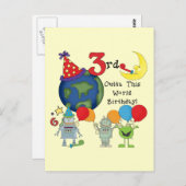 Outta Deze Wereld 3e Verjaardag T-shirts en gesche Briefkaart (Voorkant / Achterkant)