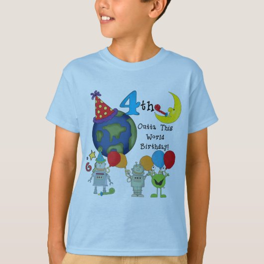 Outta Deze Wereld 4e Verjaardag Tshirts en geschen (Voorkant)