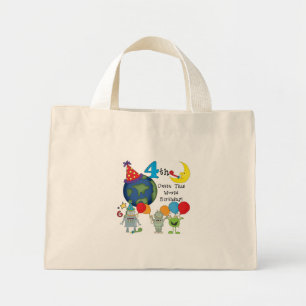 Outta Deze Wereld 4e Verjaardag Tshirts en geschen Mini Tote Bag