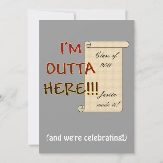 Outta here Afstuderen Kaart (Voorkant)
