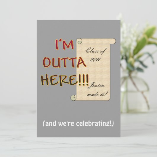 Outta here Afstuderen Kaart (Staand voorkant)