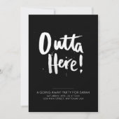 Outta hier die weg gaat partijuitnodiging kaart (Voorkant)