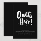 Outta hier die weg gaat partijuitnodiging kaart (Voorkant / Achterkant)