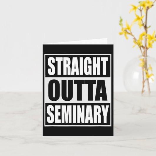 Outta Seminary Funny Preacher Afstuderen Kaart (Gele Bloem)