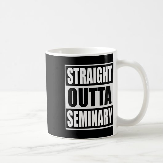 Outta Seminary Funny Preacher Afstuderen Koffiemok (Rechts)