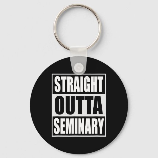 Outta Seminary Funny Preacher Afstuderen Sleutelhanger (Voorkant)
