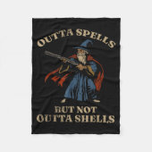Outta Spells But Not Outta Shells Wizard Fantasy M Fleece Deken (Voorkant)