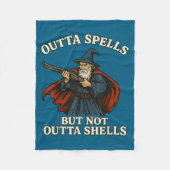 Outta Spells But Not Outta Shells Wizard Fantasy M Fleece Deken (Voorkant)
