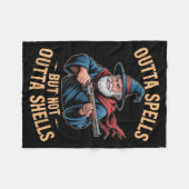 Outta Spells But Not Outta Shells Wizard Fantasy M Fleece Deken (Voorkant (Horizontaal))