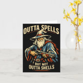 Outta Spells But Not Outta Shells Wizard Fantasy M Kaart (Gele Bloem)