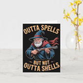 Outta Spells But Not Outta Shells Wizard Fantasy M Kaart (Gele Bloem)