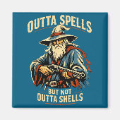 Outta Spells But Not Outta Shells Wizard Fantasy M Magneet (Voorkant)