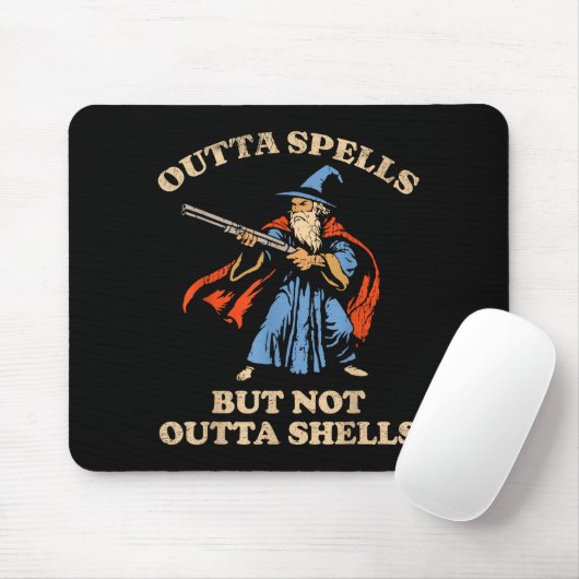 Outta Spells But Not Outta Shells Wizard Fantasy M Muismat (Met muis)