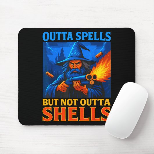 Outta Spells But Not Outta Shells Wizard Fantasy M Muismat (Met muis)
