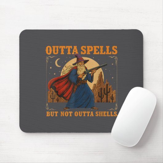 Outta Spells But Not Outta Shells Wizard Fantasy M Muismat (Met muis)