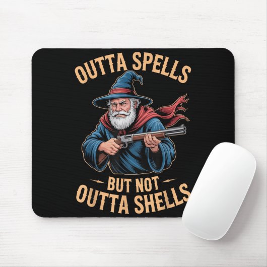 Outta Spells But Not Outta Shells Wizard Fantasy M Muismat (Met muis)