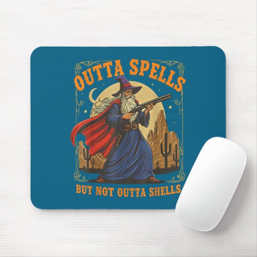 Outta Spells But Not Outta Shells Wizard Fantasy M Muismat (Met muis)
