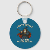 Outta Spells But Not Outta Shells Wizard Fantasy M Sleutelhanger (Voorkant)