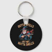 Outta Spells But Not Outta Shells Wizard Fantasy M Sleutelhanger (Voorkant)