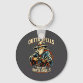 Outta Spells But Not Outta Shells Wizard Fantasy M Sleutelhanger (Voorkant)