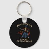 Outta Spells But Not Outta Shells Wizard Fantasy M Sleutelhanger (Voorkant)