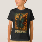 Outta Spells But Not Outta Shells Wizard Fantasy M T-shirt (Voorkant)