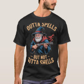 Outta Spells But Not Outta Shells Wizard Fantasy M T-shirt (Voorkant)
