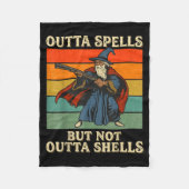 Outta Spells But Not Outta Shells Wizard Retro Fan Fleece Deken (Voorkant)
