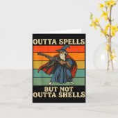 Outta Spells But Not Outta Shells Wizard Retro Fan Kaart (Gele Bloem)