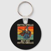 Outta Spells But Not Outta Shells Wizard Retro Fan Sleutelhanger (Voorkant)