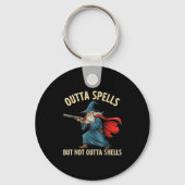 Outta Spells But Not Shells Wizard Meme  Sleutelhanger (Voorkant)