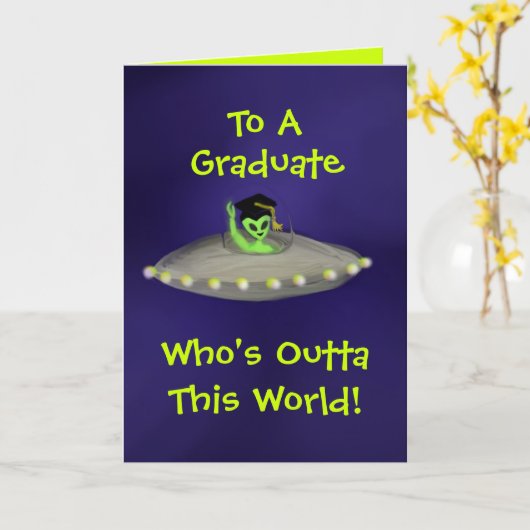 Outta This World Afstuderen kaart (Gele Bloem)