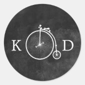 ouwe donkere bruiloft ronde sticker (Voorkant)