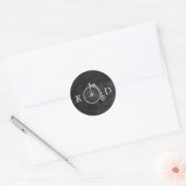 ouwe donkere bruiloft ronde sticker (Envelop)