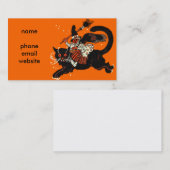  ouwe heks die een zwarte kat uitrukt visitekaartje (Voorkant / Achterkant)