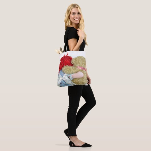 ouwe lof met teddy beer tote bag (Op model)
