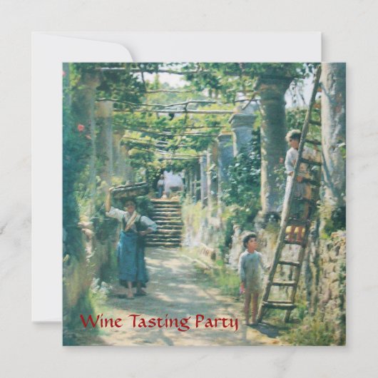 OUWE WIJNSTRAAT OOGST WIJNPROEVERIJ FEESTJE KAART (Voorkant)
