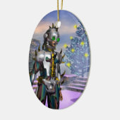 OUWJAARSAVOND VAN EEN CYBORG KERAMISCH ORNAMENT (Links)