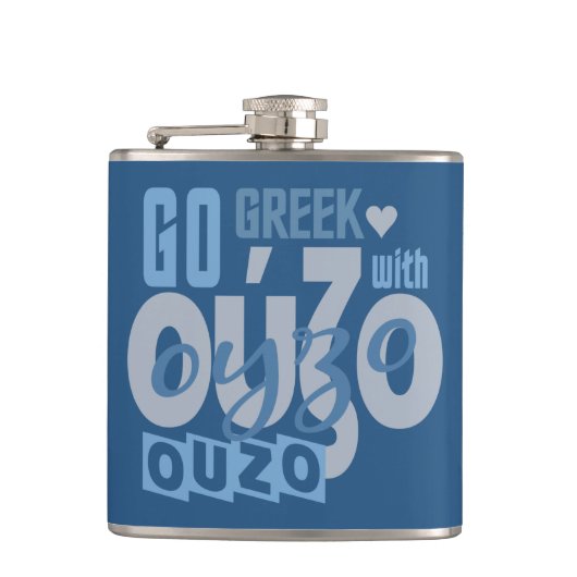 OUZO aangepaste kolf Heupfles (Voorkant)